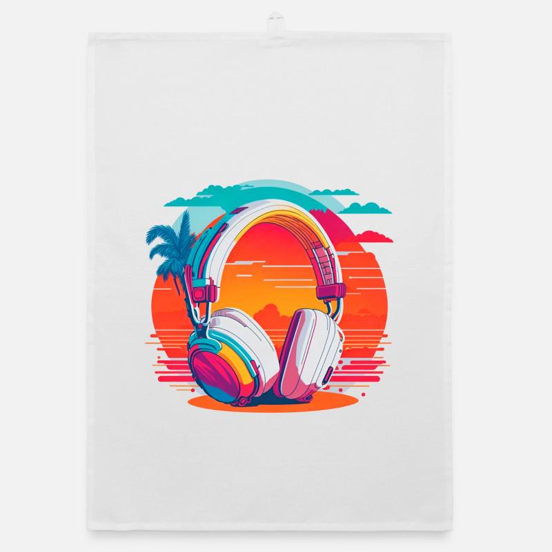 80s Kopfhörer Organic Geschirrtuch