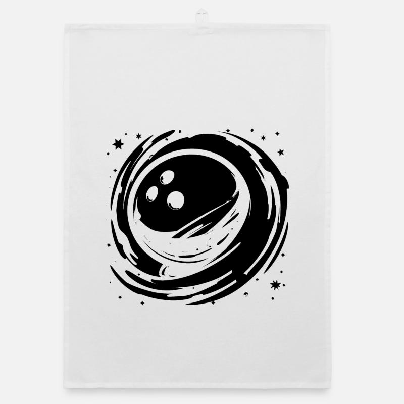 Bowling Grafik Organic Geschirrtuch