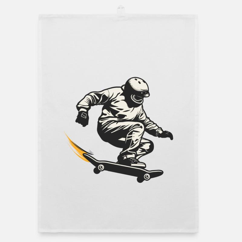 Skateboarder Organic Geschirrtuch