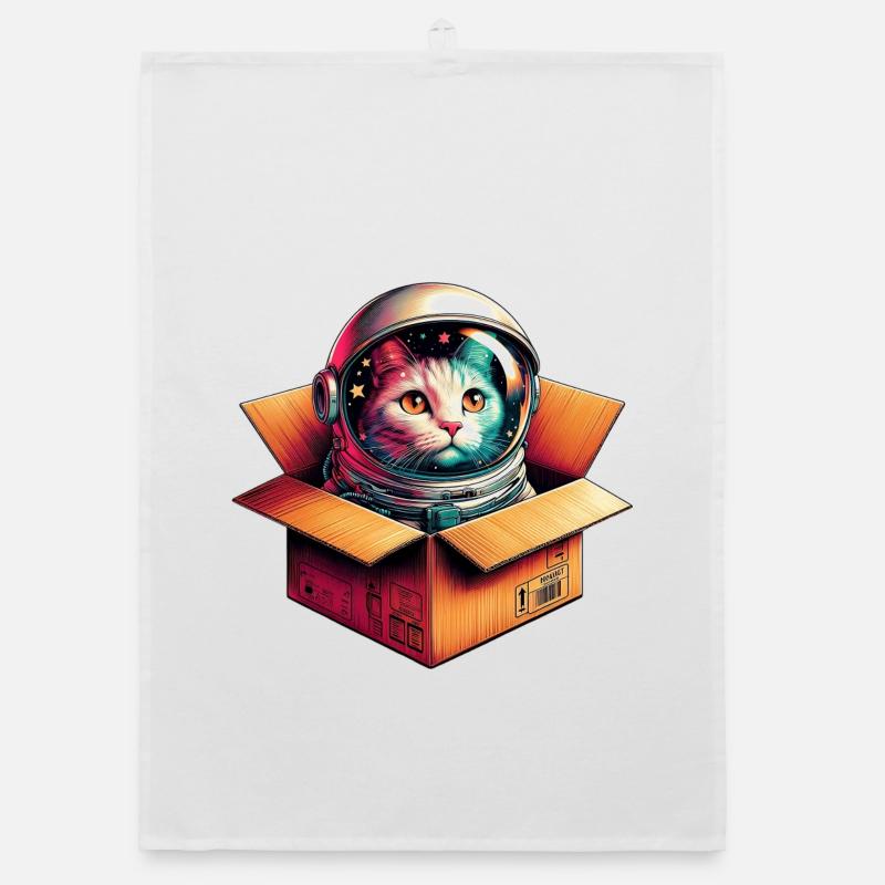 Astronaut Katze Organic Geschirrtuch