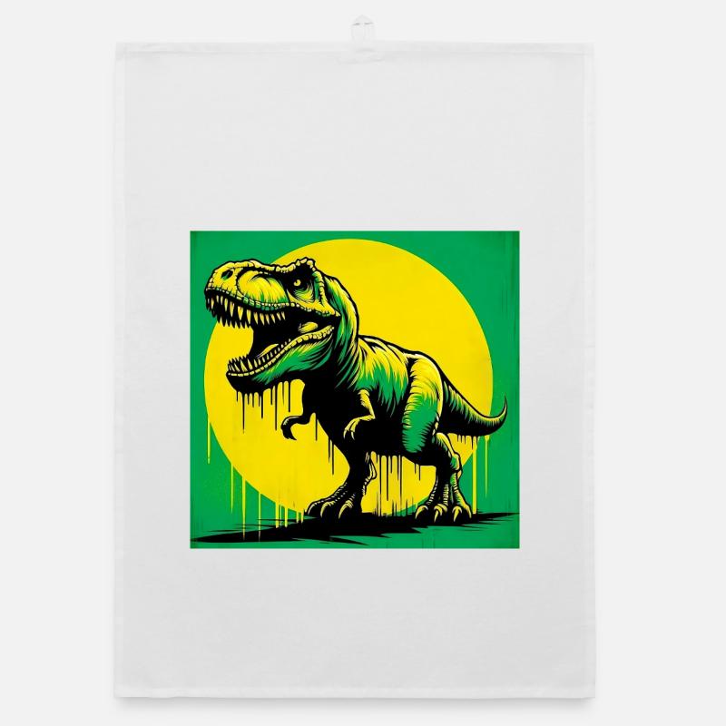 Dinosaurier - Organic Geschirrtuch - Weiß
