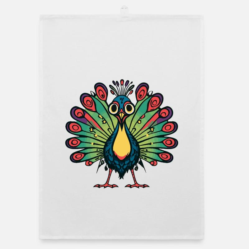 Peacock Bird Halloween Comic Funny Organic dish towel