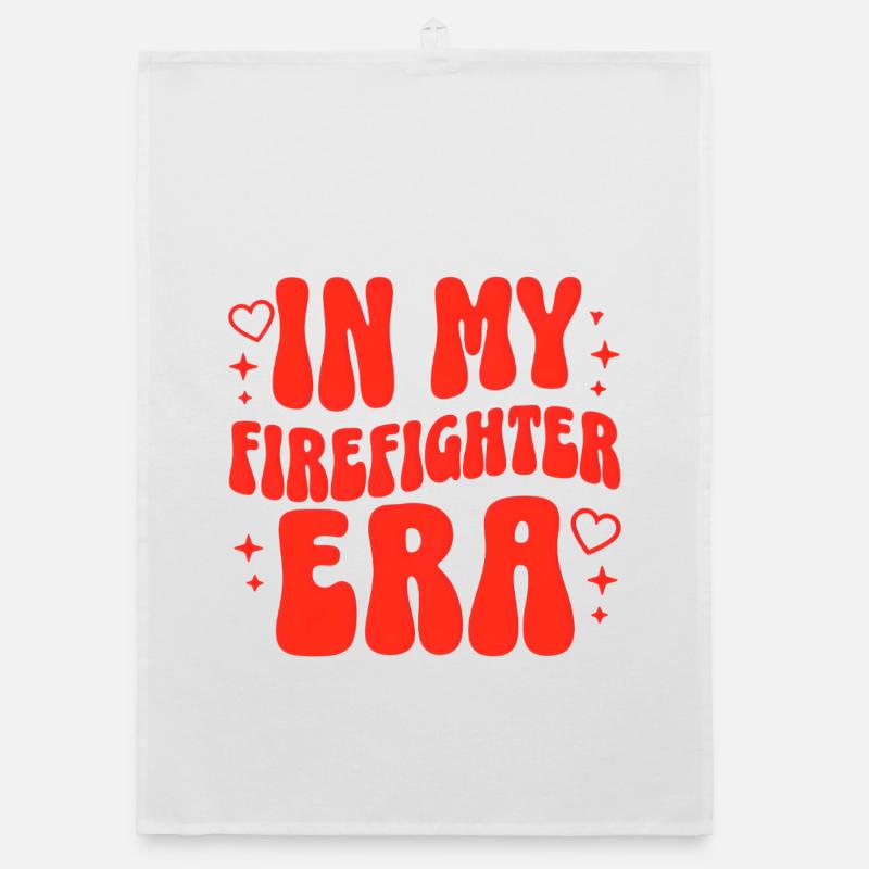 Firefighter Era Fire Brigade Volunteer Training Organic dish towel