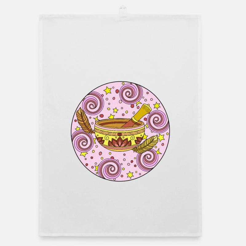 Spiral Singing Bowl Pattern Organic dish towel