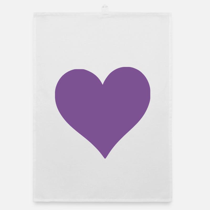 violet heart 2 hearts violet heart pattern Organic dish towel