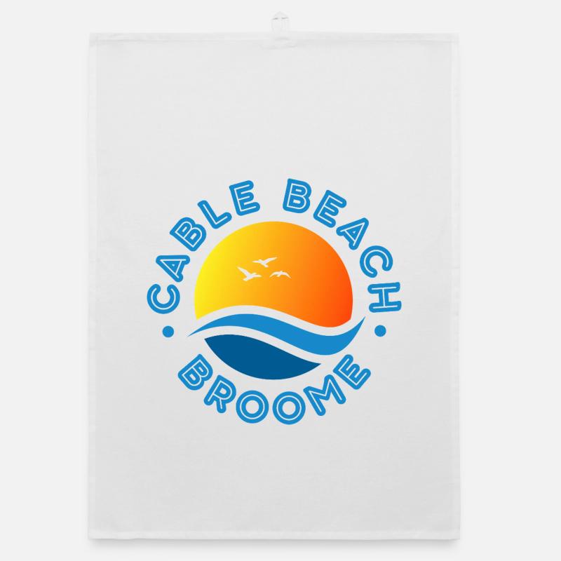 Plage de Cable Broome Coucher de soleil Torchon bio