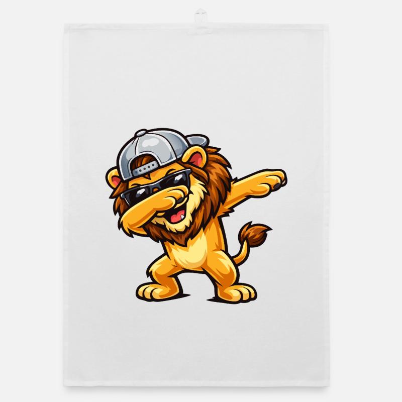 Lion en train de dabber Torchon bio