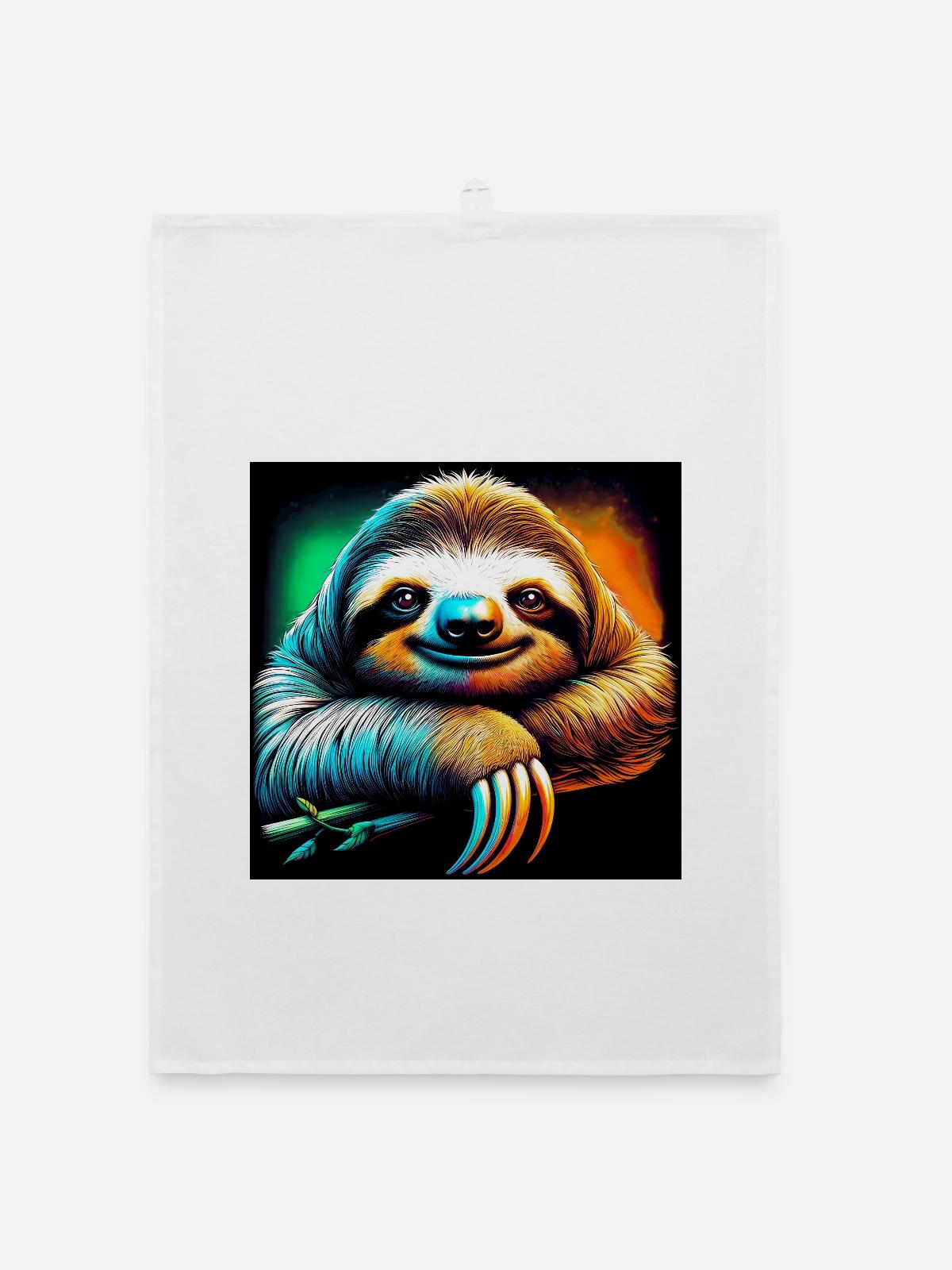 sloth - Organic dish towel - white - Front