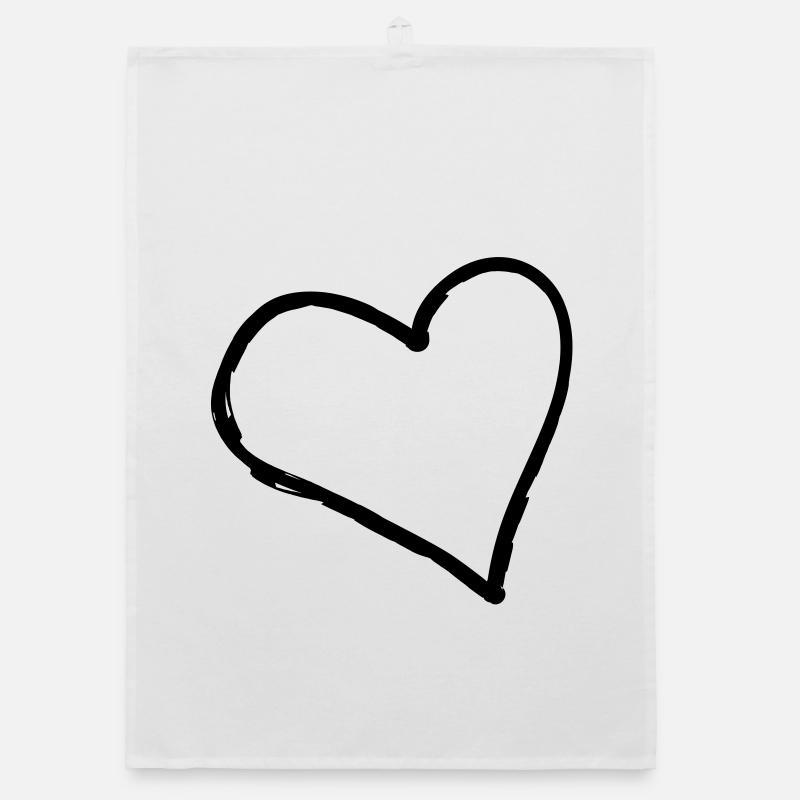 Big Heart - Torchon bio - blanc