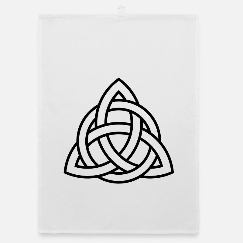 Keltisches Triqueta oder Triquetra-Symbol WEISS Organic Geschirrtuch