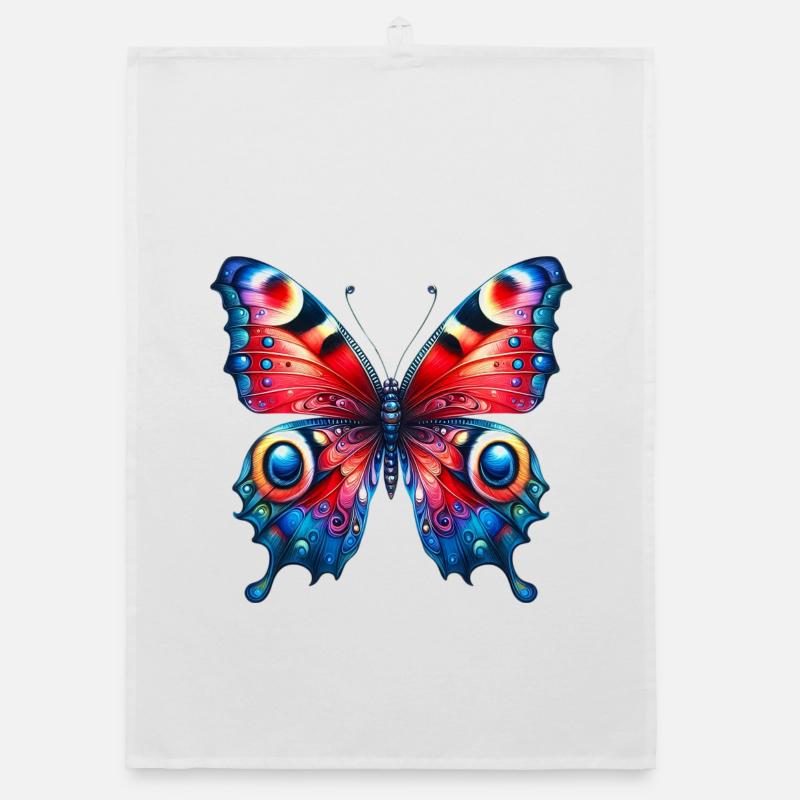 Papillon - Torchon bio - blanc