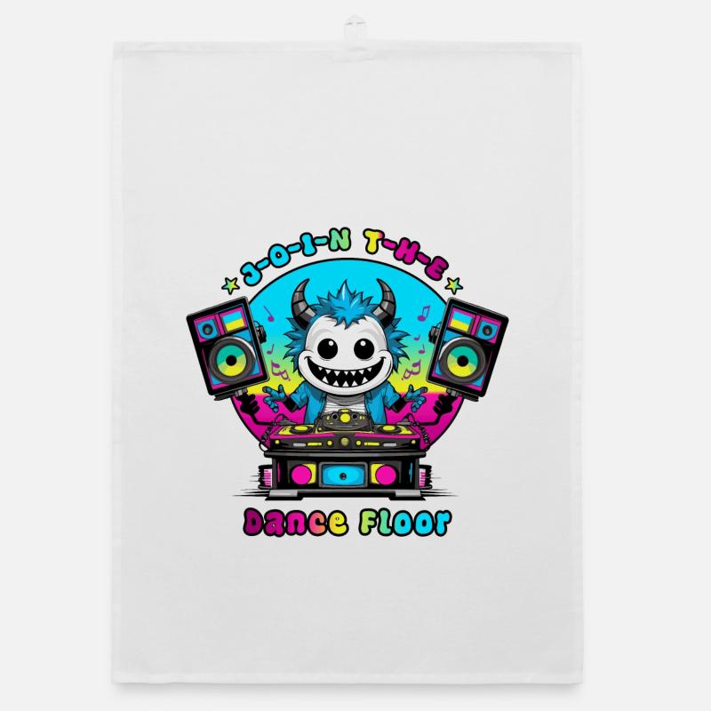 Disco Monster Organic dish towel