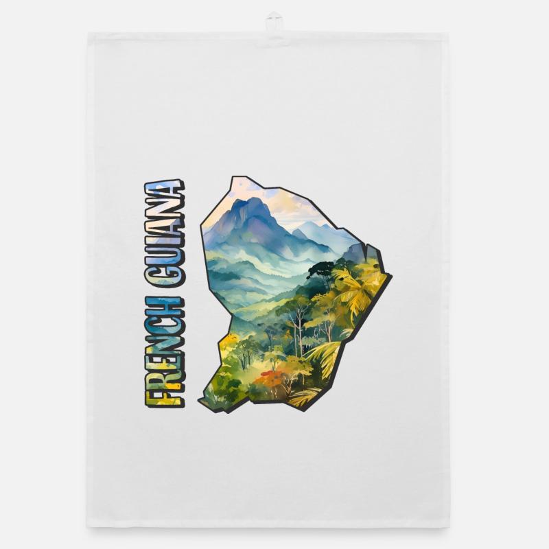 Carte à l’aquarelle Guyane française Torchon bio