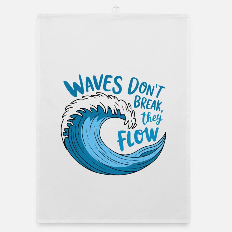 Flowing Wave Design Organic dish towel