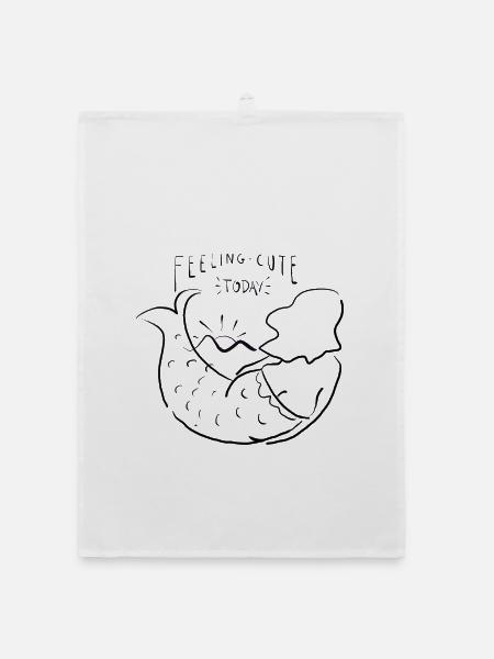 Feeling cute mermaid - Organic Geschirrtuch - Weiß - Vorne