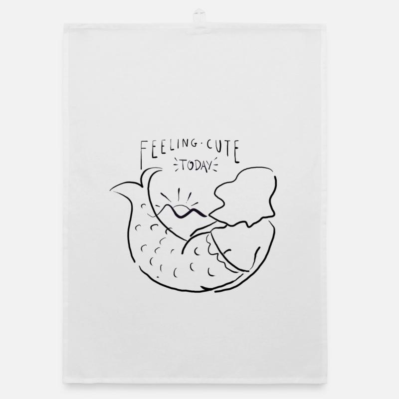 Feeling cute mermaid Organic dish towel