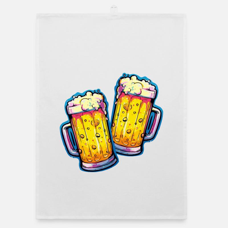 Bier Comic Bierglas Organic Geschirrtuch