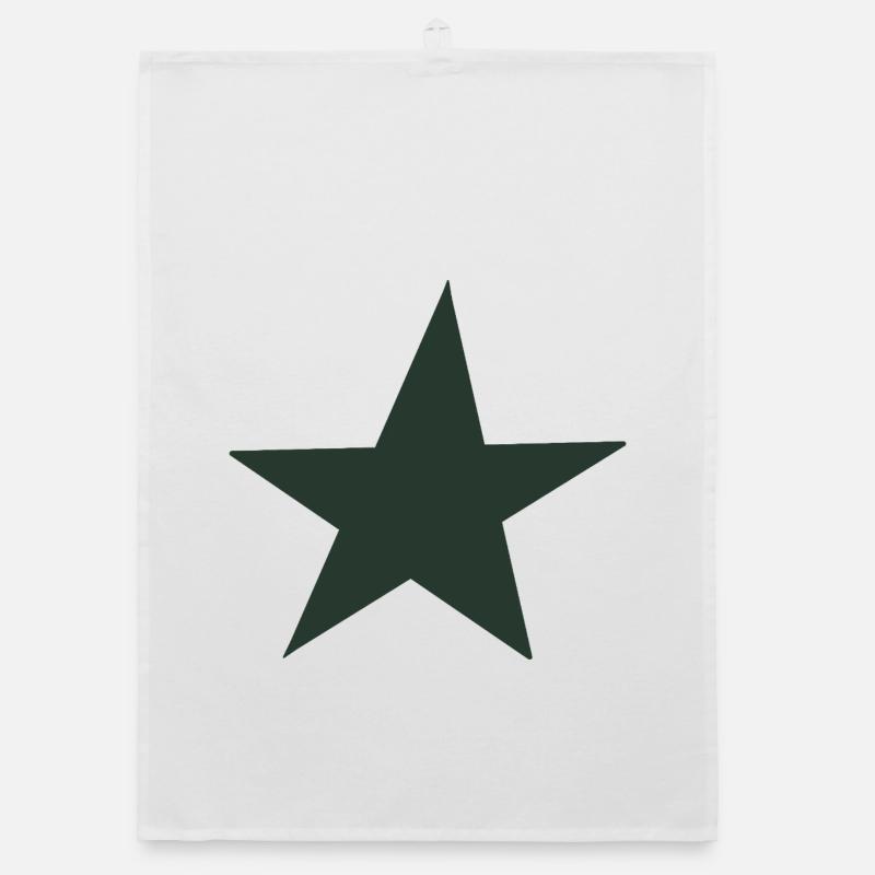 green star pattern in retro style Organic dish towel