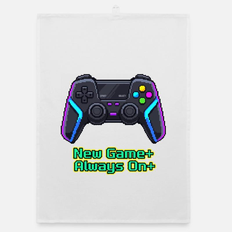 Neon Pixel Controller New Game Plus Organic dish towel