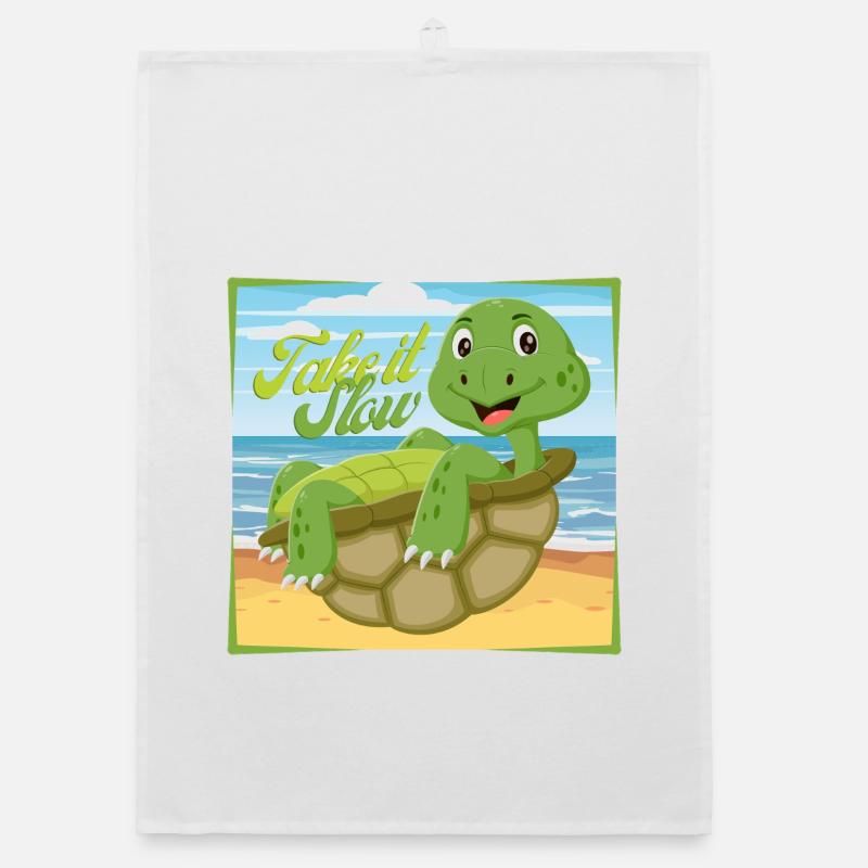 Take it Slow – Chill Turtle Organic dish towel