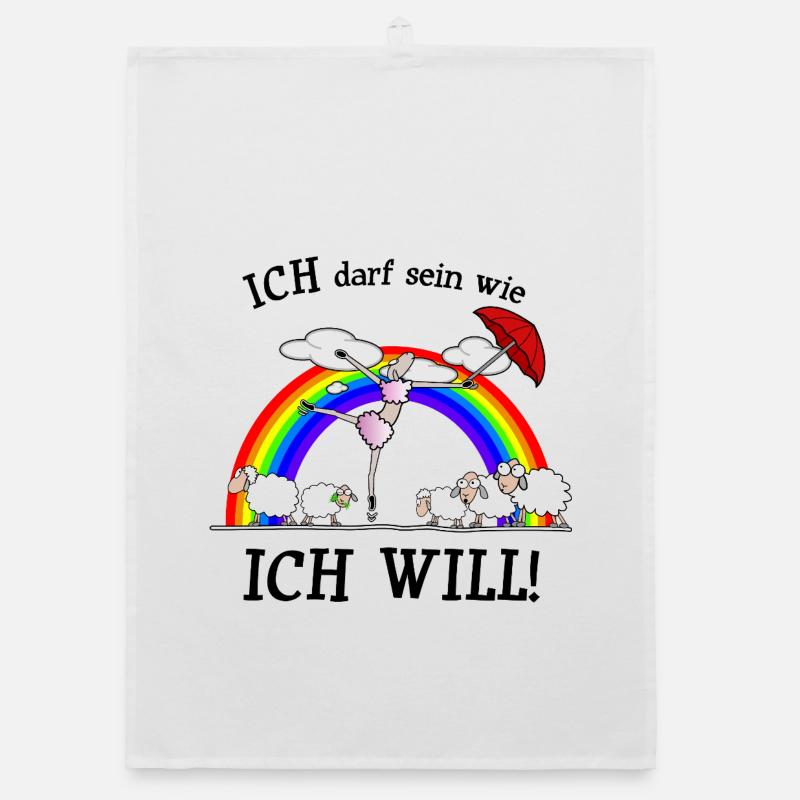 Ich darf sein wie ich will - anders Organic Geschirrtuch