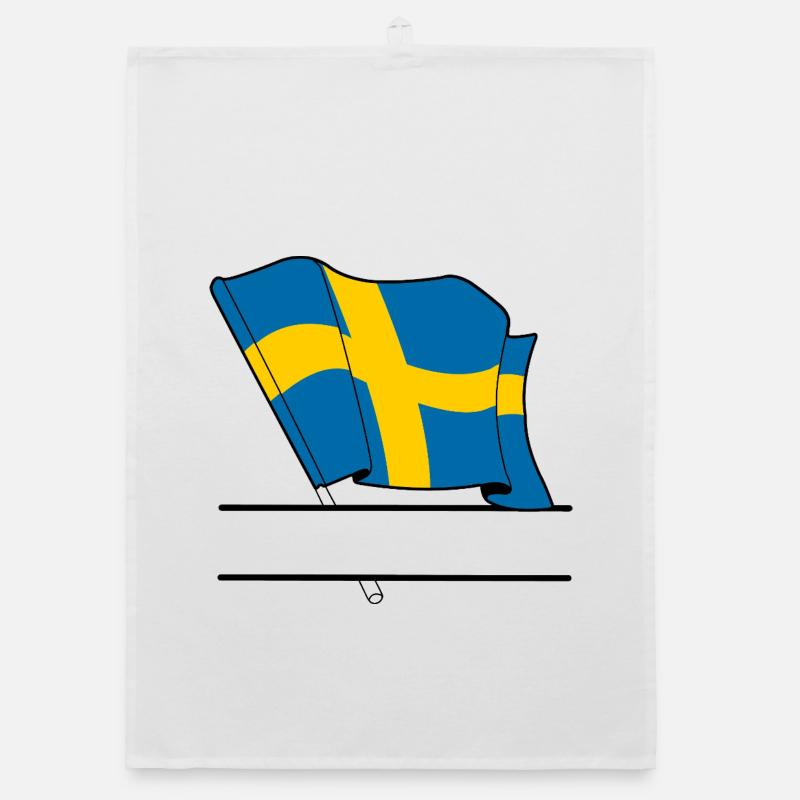 SWEDEN Flag – Custom Text Organic dish towel