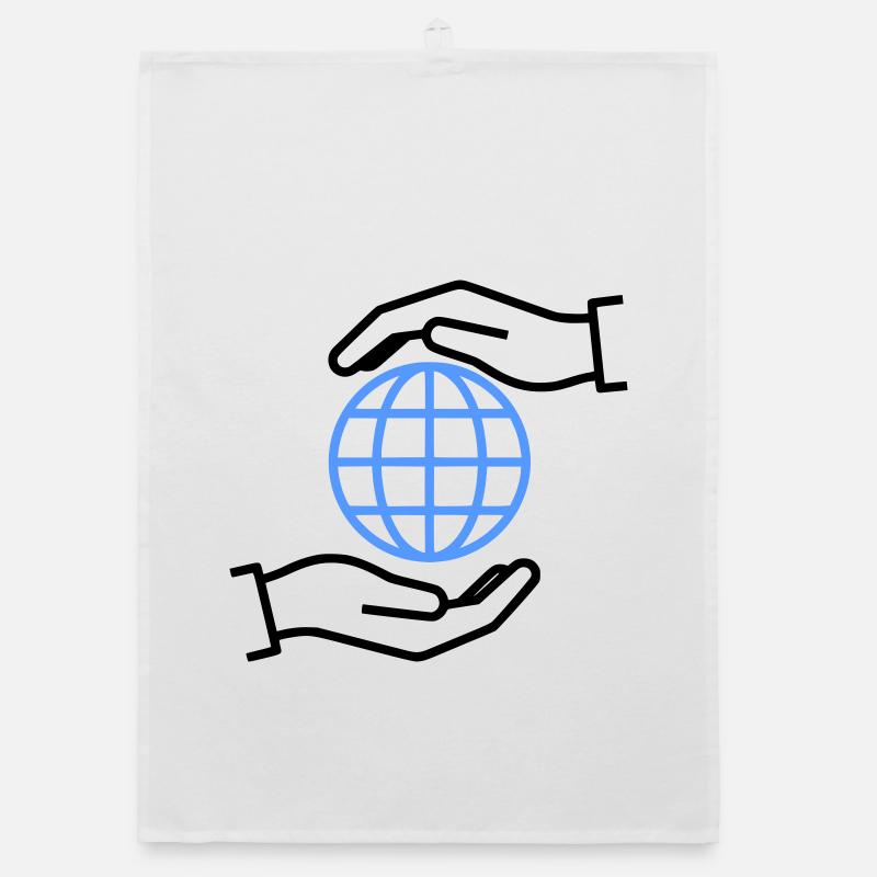 Globe Hands Outline Global Organic dish towel