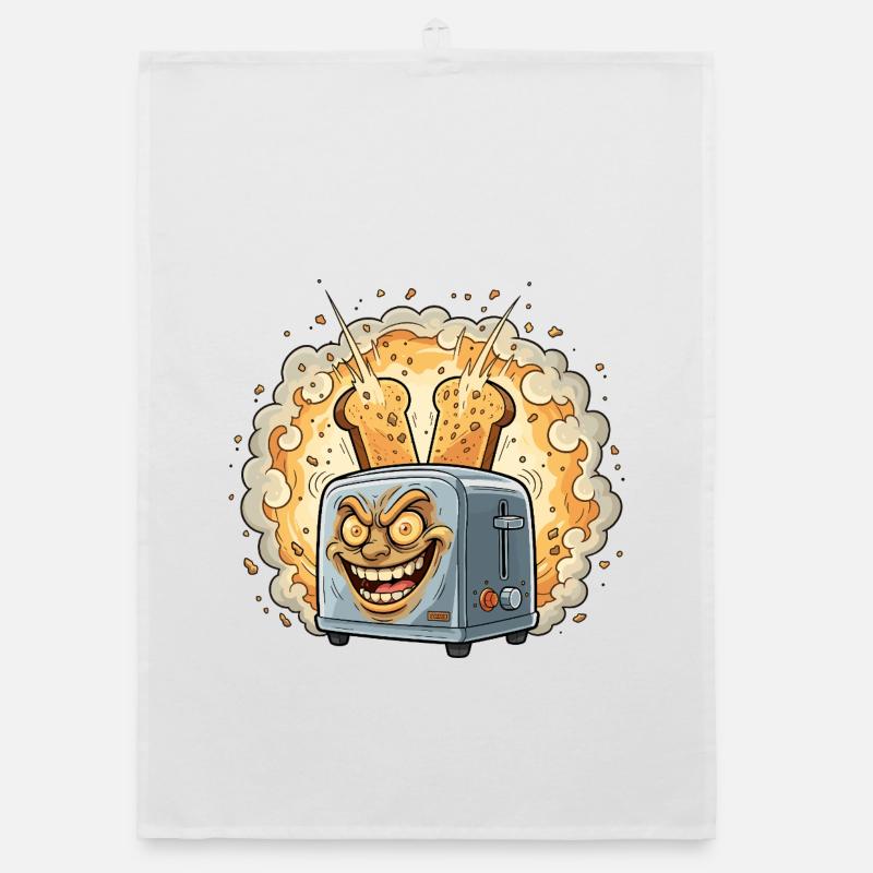 Laughing Toaster Crumb Explosion Organic dish towel