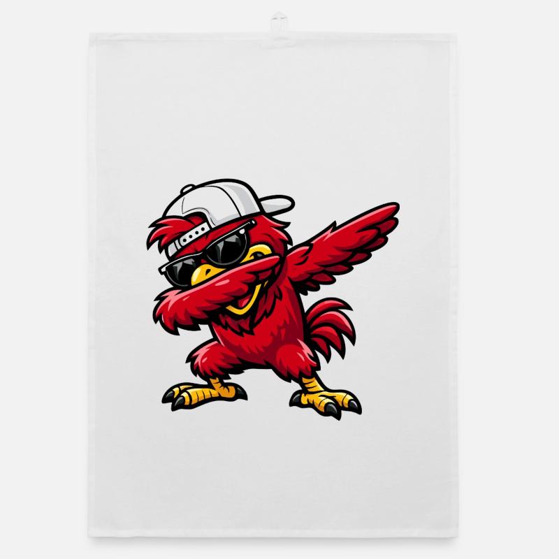 Dabbing Cardinal Organic dish towel