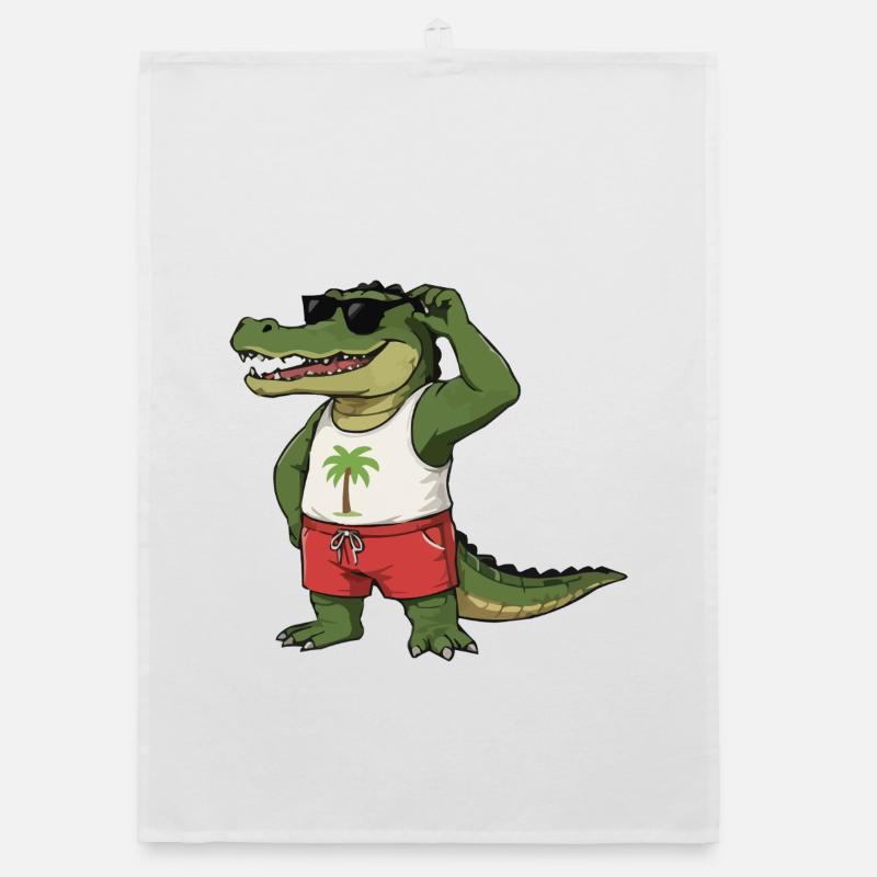 Crocodile Comic Organic dish towel