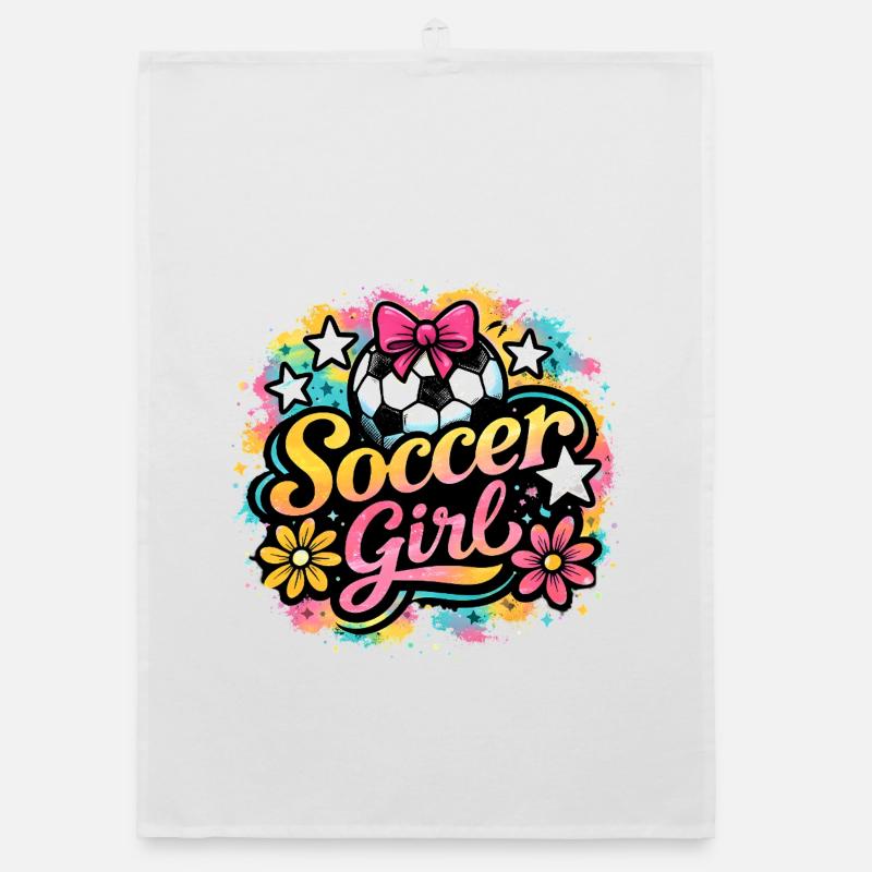 Fußball Mädchen  Organic Geschirrtuch