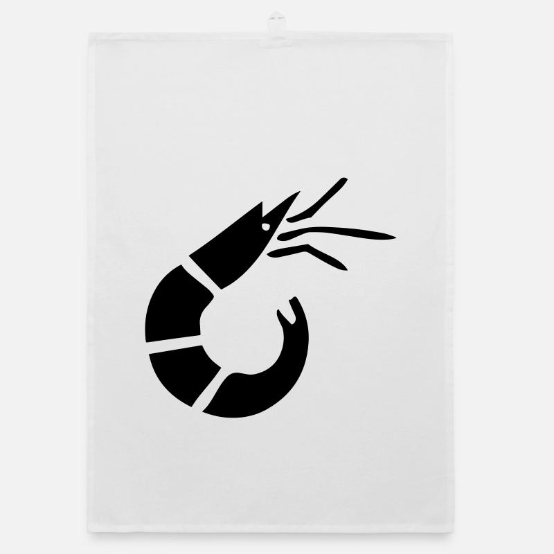 Garnele - Krabbe - Shrimp -Fischerei - Organic Geschirrtuch - Weiß