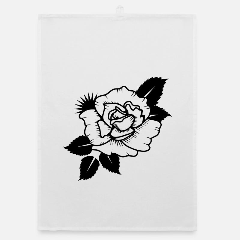 A Drawn Rose Organic dish towel
