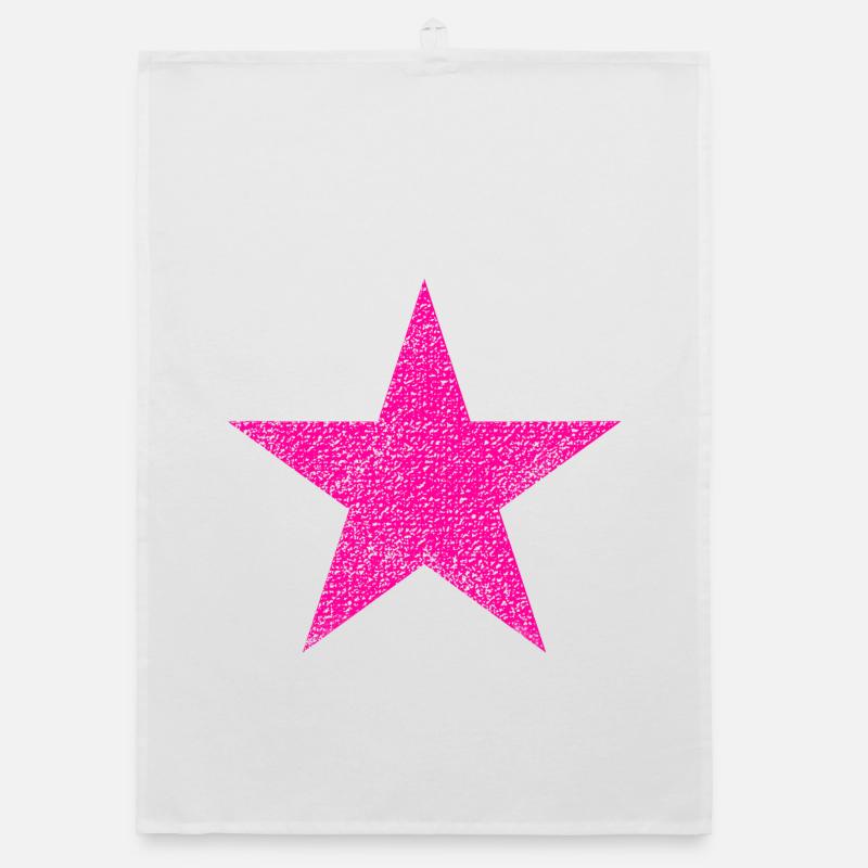 Pink star with texture Organic dish towel