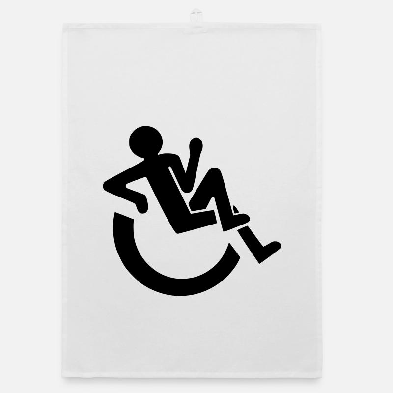 Entspannter Rollstuhlfahrer, Roller, Behinderter # Organic Geschirrtuch
