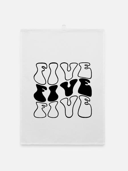 Five 5th Birthday Kids Boys Girls 5 Years Old - Organic dish towel - white - Front