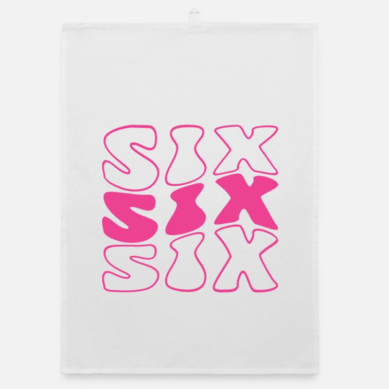 Six 6e anniversaire pour les filles de 6 ans Torchon bio