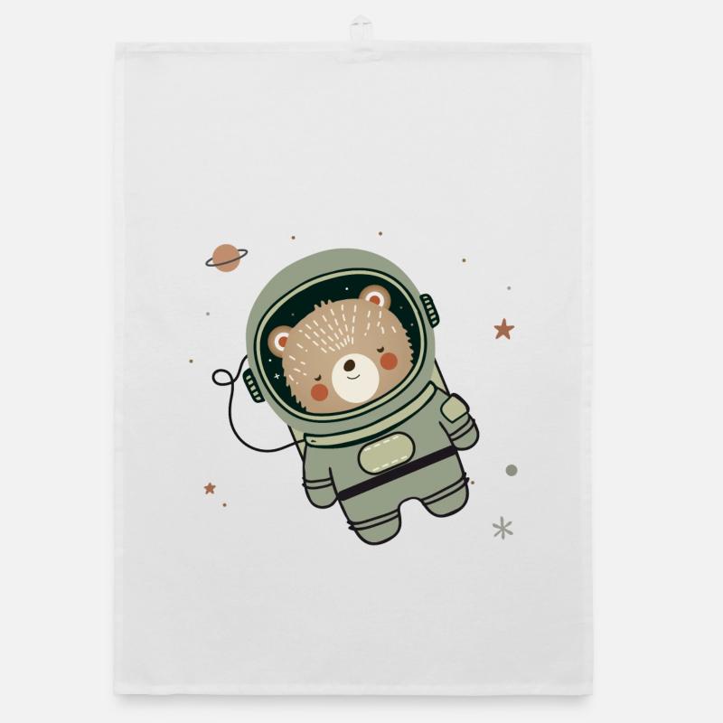 Ours astronaute mignon dans l’espace Torchon bio