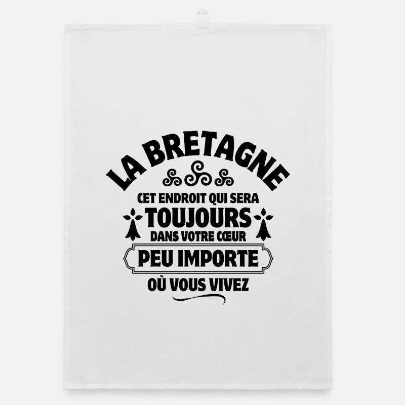Bretagne, Breton, celte, je suis Breton - Torchon bio - blanc