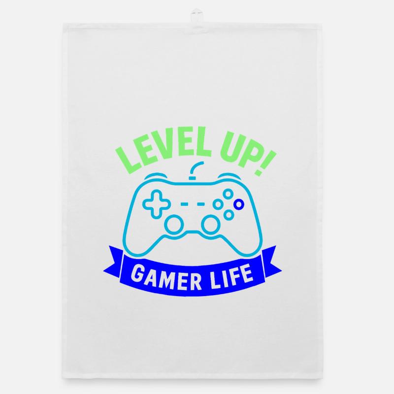 Level Up Gamer Leben Controller Organic Geschirrtuch
