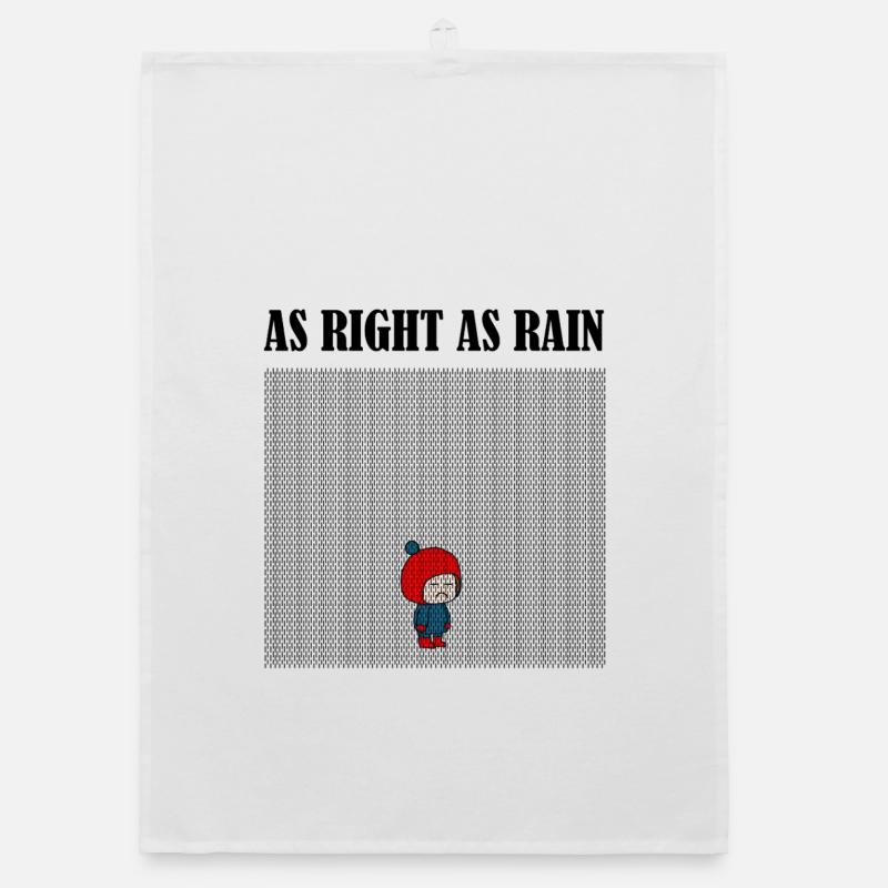 As_right_as_rain_black - Organic Geschirrtuch - Weiß