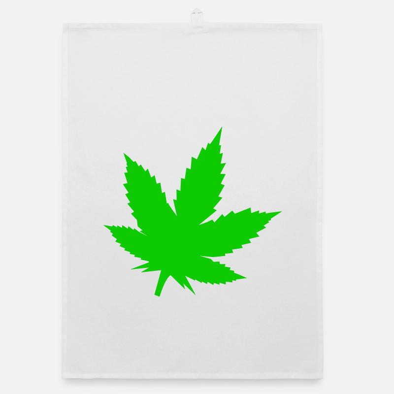Green Leaf Silhouette Organic dish towel