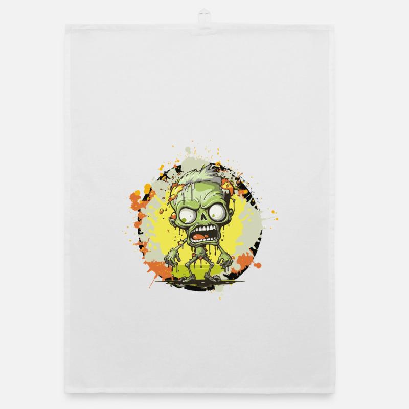 Zombie éclaboussures dessin animé Torchon bio