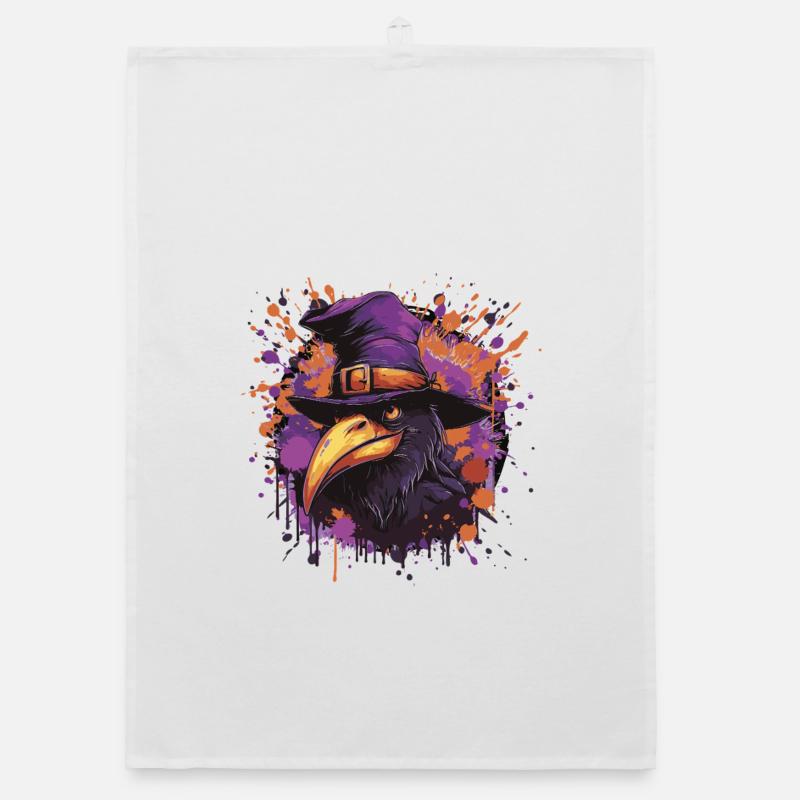 Raven Comic Halloween Organic dish towel
