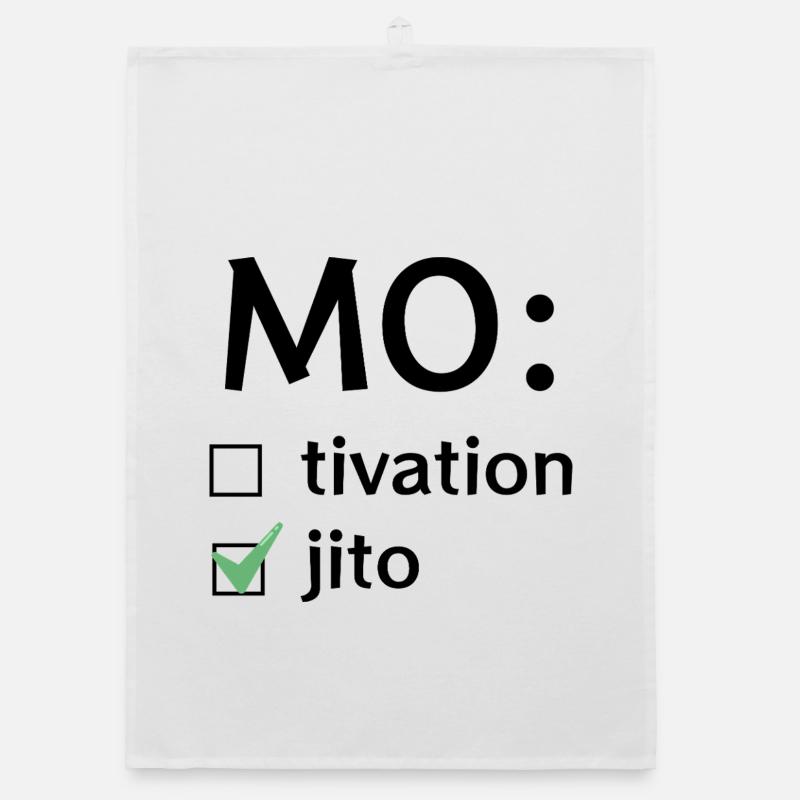 Motivation oder Mojito Organic Geschirrtuch