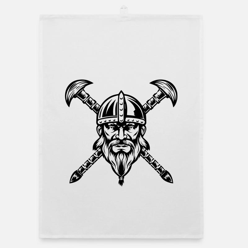 Bärtiges Wikinger-Kriegergesicht Organic Geschirrtuch