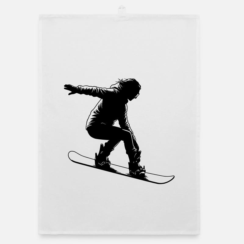 Snowboardeuse féminine avec une pose élégante Torchon bio