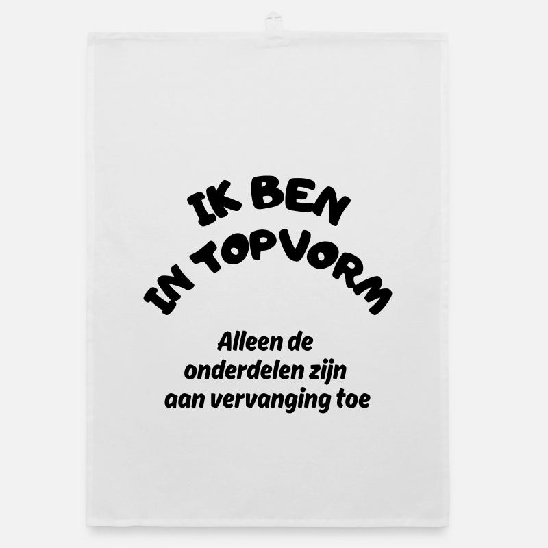 Je suis en super forme ! Modèle classique, un peu usé # Torchon bio