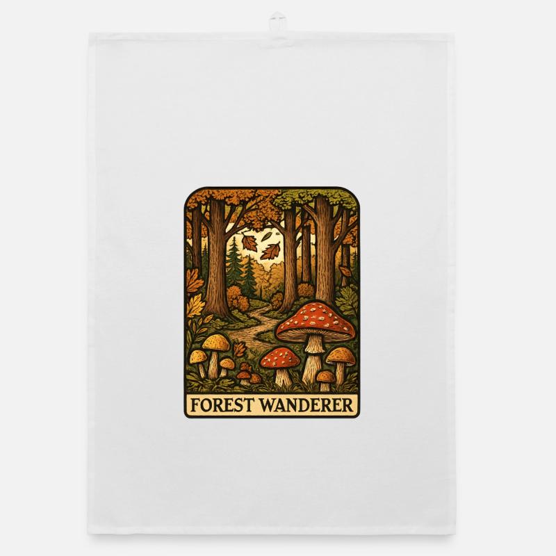 Sentier des champignons errants de la forêt Forêt d’automne Torchon bio