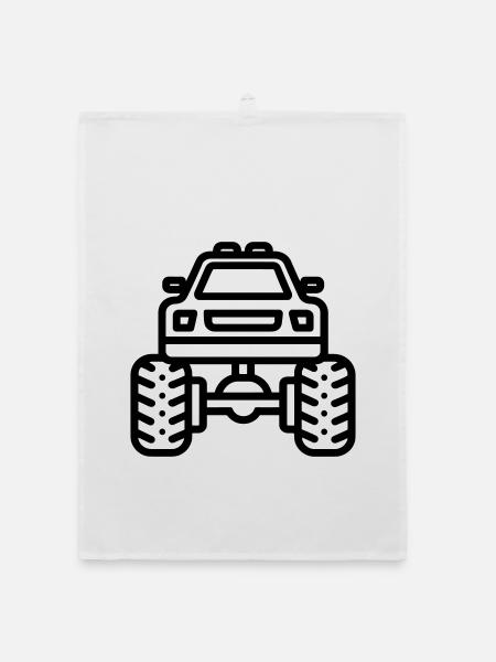 Monstertruck - Organic Geschirrtuch - Weiß - Vorne